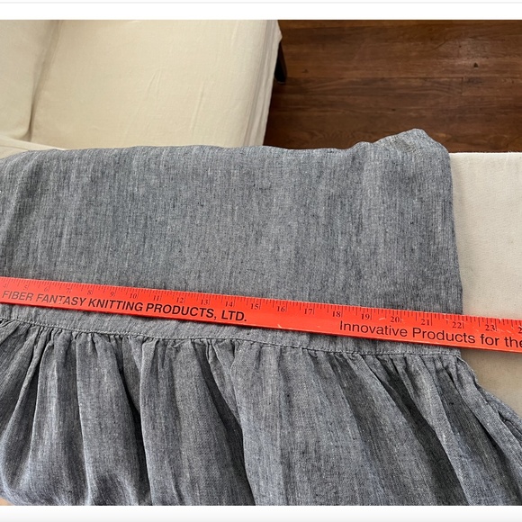 LEN OK LENOK 100% Linen Short Full Strappy Dress in Heather Charcoal - EUC! - L - Picture 8 of 9